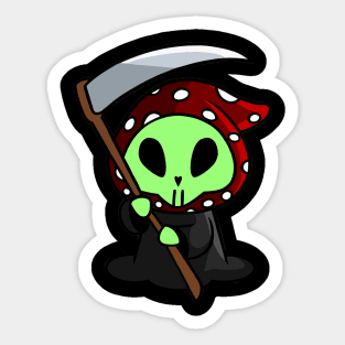 Alien Grim Reaper Mushie Sticker
